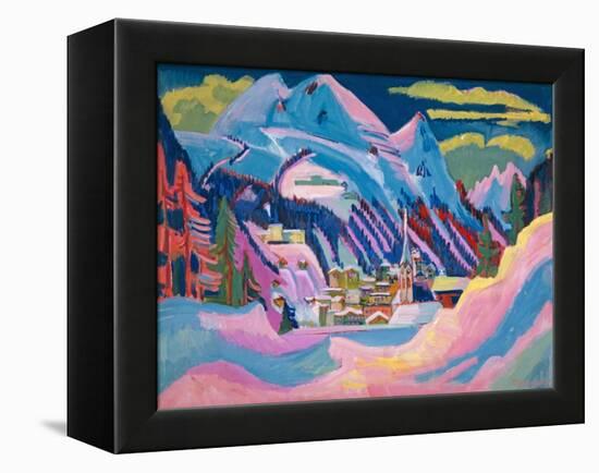 Davos in Winter, 1923-Ernst Ludwig Kirchner-Framed Premier Image Canvas