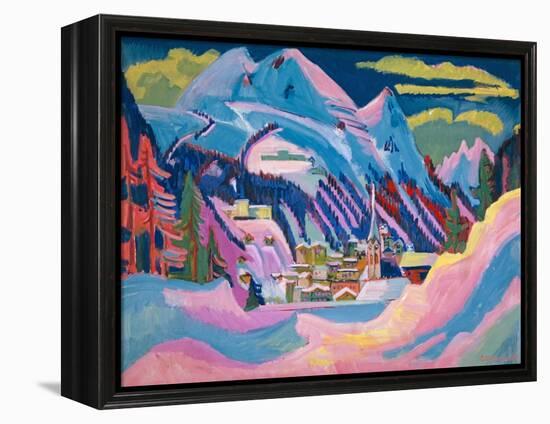 Davos in Winter, 1923-Ernst Ludwig Kirchner-Framed Premier Image Canvas