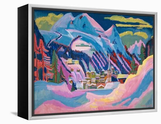 Davos in Winter, 1923-Ernst Ludwig Kirchner-Framed Premier Image Canvas