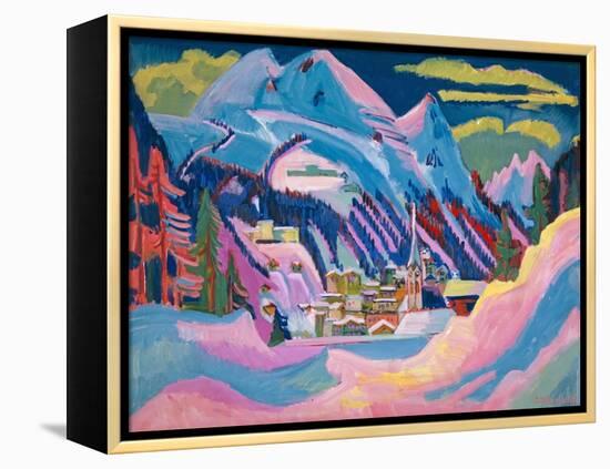 Davos in Winter, 1923-Ernst Ludwig Kirchner-Framed Premier Image Canvas