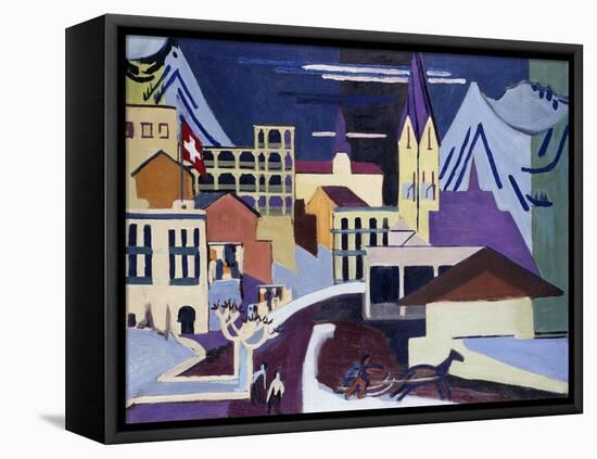 Davos-Platz Railway Station; Davos-Platz Am Banhof, 1931-Ernst Ludwig Kirchner-Framed Premier Image Canvas