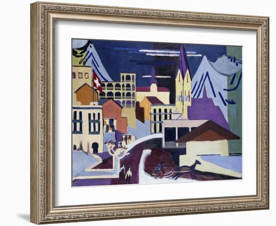 Davos-Platz Railway Station; Davos-Platz Am Banhof, 1931-Ernst Ludwig Kirchner-Framed Giclee Print