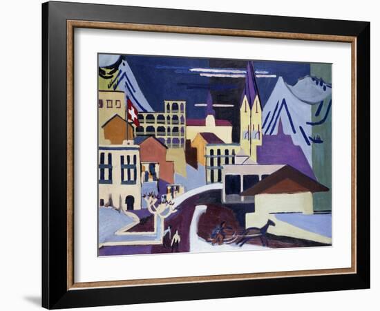 Davos-Platz Railway Station; Davos-Platz Am Banhof, 1931-Ernst Ludwig Kirchner-Framed Giclee Print