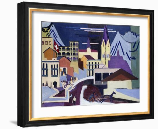 Davos-Platz Railway Station; Davos-Platz Am Banhof, 1931-Ernst Ludwig Kirchner-Framed Giclee Print