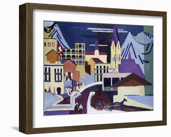 Davos-Platz Railway Station-Ernst Ludwig Kirchner-Framed Giclee Print