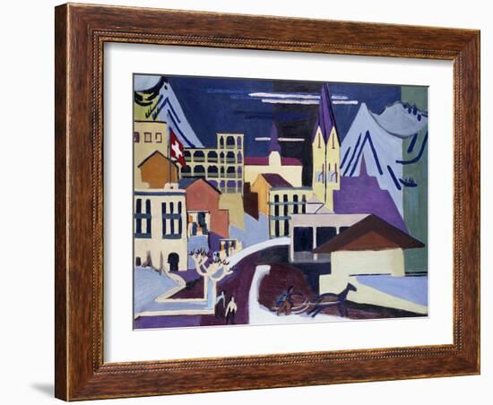 Davos-Platz Railway Station-Ernst Ludwig Kirchner-Framed Giclee Print