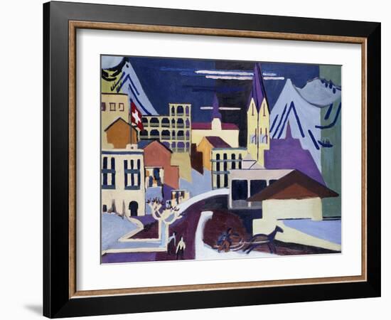 Davos-Platz Railway Station-Ernst Ludwig Kirchner-Framed Giclee Print