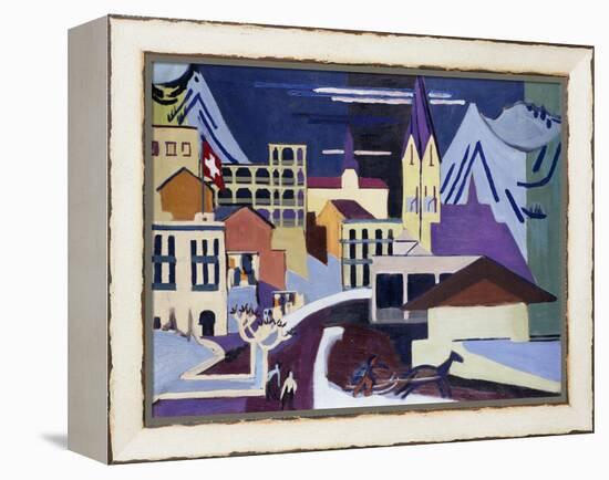 Davos-Platz Railway Station-Ernst Ludwig Kirchner-Framed Premier Image Canvas