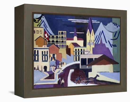 Davos-Platz Railway Station-Ernst Ludwig Kirchner-Framed Premier Image Canvas