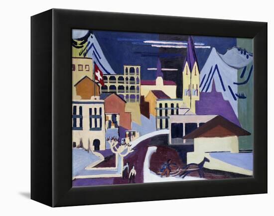 Davos-Platz Railway Station-Ernst Ludwig Kirchner-Framed Premier Image Canvas