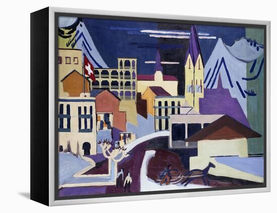 Davos-Platz Railway Station-Ernst Ludwig Kirchner-Framed Premier Image Canvas