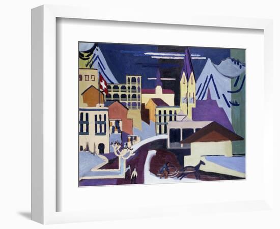 Davos-Platz Railway Station-Ernst Ludwig Kirchner-Framed Giclee Print