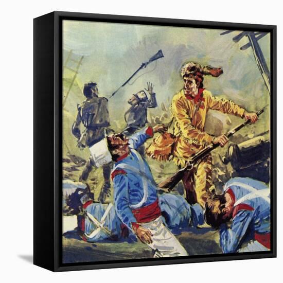 Davy Crockett Eventually Fell to the Ceaseless Mexican Attacks-Luis Arcas Brauner-Framed Premier Image Canvas