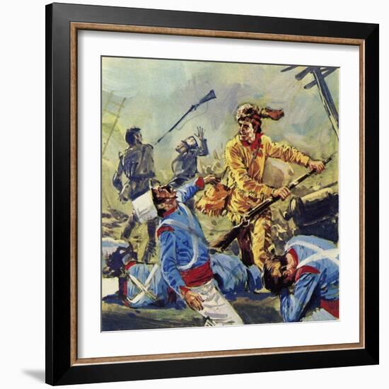 Davy Crockett Eventually Fell to the Ceaseless Mexican Attacks-Luis Arcas Brauner-Framed Giclee Print