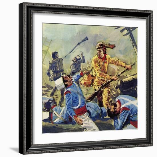 Davy Crockett Eventually Fell to the Ceaseless Mexican Attacks-Luis Arcas Brauner-Framed Giclee Print