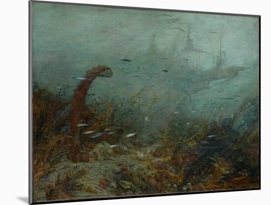 Davy Jones's Locker, C.1870-1920 (Oil on Canvas)-William Lionel Wyllie-Mounted Giclee Print