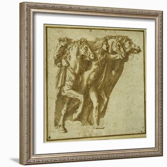 Dawn: Apollo with the Horses of the Sun-Giulio Romano-Framed Giclee Print