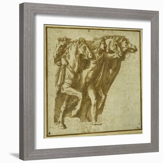 Dawn: Apollo with the Horses of the Sun-Giulio Romano-Framed Giclee Print