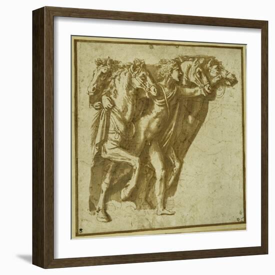 Dawn: Apollo with the Horses of the Sun-Giulio Romano-Framed Giclee Print