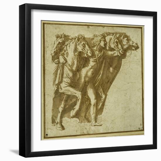 Dawn: Apollo with the Horses of the Sun-Giulio Romano-Framed Giclee Print