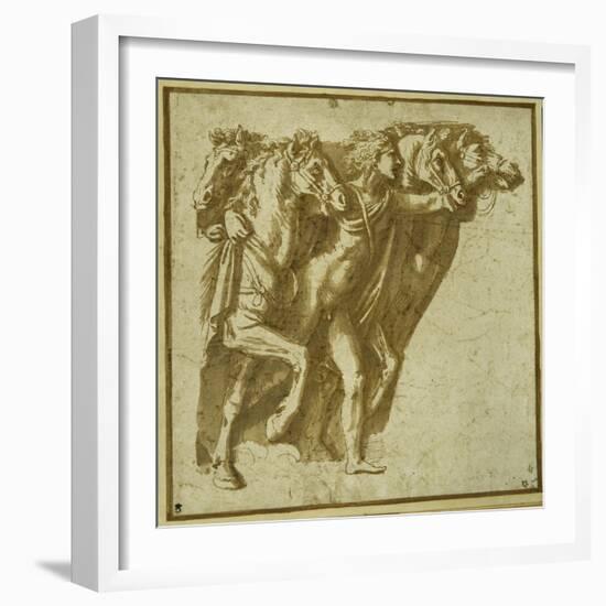 Dawn: Apollo with the Horses of the Sun-Giulio Romano-Framed Giclee Print