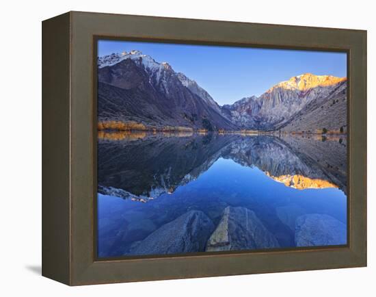 Dawn at Convict Lake in the Fall before the Fisherman Get on the Lake in California.-Miles Morgan-Framed Premier Image Canvas