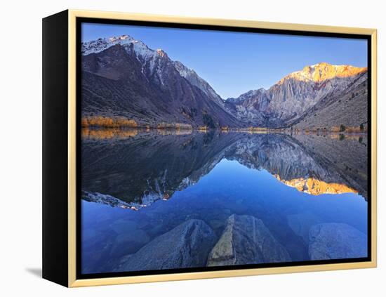 Dawn at Convict Lake in the Fall before the Fisherman Get on the Lake in California.-Miles Morgan-Framed Premier Image Canvas