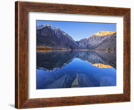 Dawn at Convict Lake in the Fall before the Fisherman Get on the Lake in California.-Miles Morgan-Framed Photographic Print