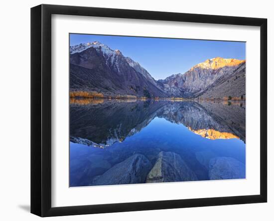 Dawn at Convict Lake in the Fall before the Fisherman Get on the Lake in California.-Miles Morgan-Framed Photographic Print