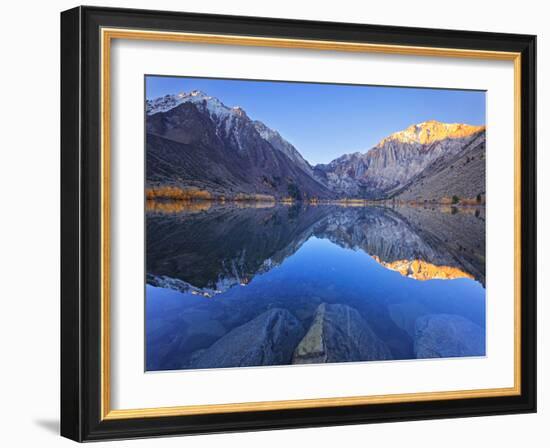 Dawn at Convict Lake in the Fall before the Fisherman Get on the Lake in California.-Miles Morgan-Framed Photographic Print