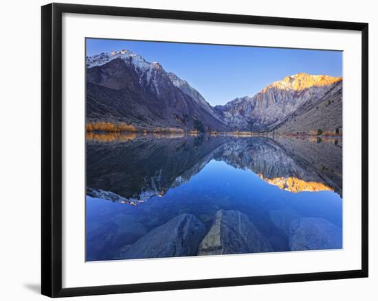 Dawn at Convict Lake in the Fall before the Fisherman Get on the Lake in California.-Miles Morgan-Framed Photographic Print