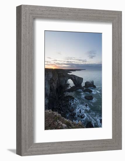 Dawn at Green Bridge of Wales, Pembrokeshire Coast National Park, Wales, United Kingdom, Europe-Ben Pipe-Framed Photographic Print