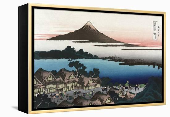 Dawn at Isawa in Kai Province-Katsushika Hokusai-Framed Stretched Canvas