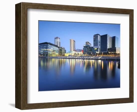 Dawn at Mediacity Uk Home of the Bbc, Salford Quays, Manchester, Greater Manchester, England, UK-Chris Hepburn-Framed Photographic Print