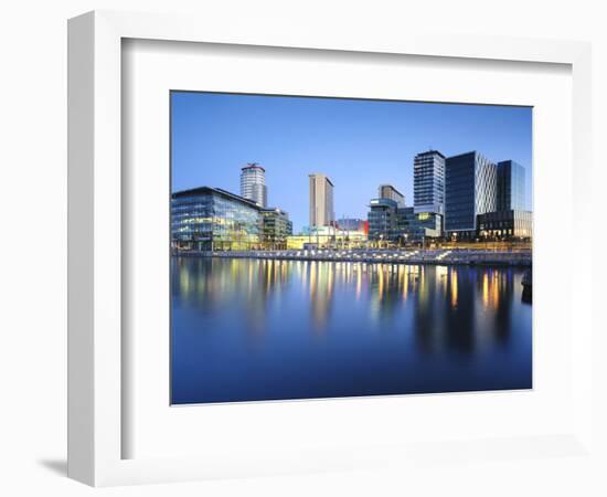 Dawn at Mediacity Uk Home of the Bbc, Salford Quays, Manchester, Greater Manchester, England, UK-Chris Hepburn-Framed Photographic Print