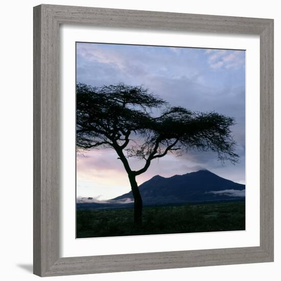 Dawn Breaks over Mount Meru, Tanzania-Nigel Pavitt-Framed Photographic Print