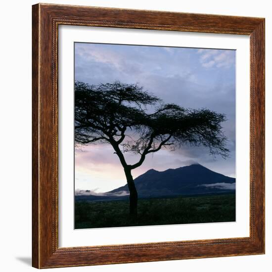 Dawn Breaks over Mount Meru, Tanzania-Nigel Pavitt-Framed Photographic Print