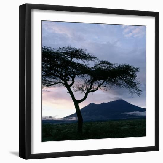 Dawn Breaks over Mount Meru, Tanzania-Nigel Pavitt-Framed Photographic Print