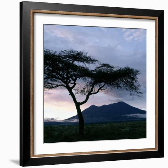 Dawn Breaks over Mount Meru, Tanzania-Nigel Pavitt-Framed Photographic Print