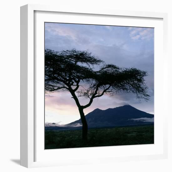 Dawn Breaks over Mount Meru, Tanzania-Nigel Pavitt-Framed Photographic Print