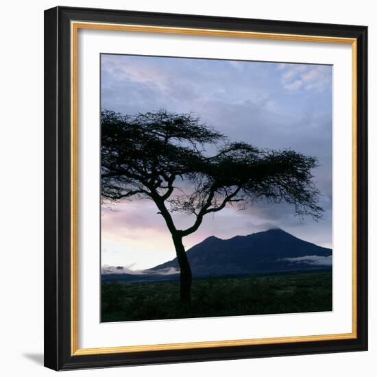 Dawn Breaks over Mount Meru, Tanzania-Nigel Pavitt-Framed Photographic Print