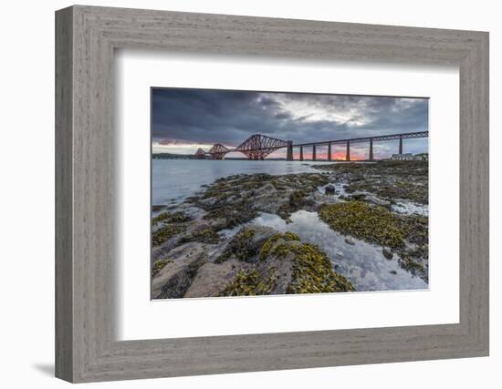 Dawn Breaks over the Forth Rail Bridge, UNESCO World Heritage Site, and the Firth of Forth-Andrew Sproule-Framed Photographic Print