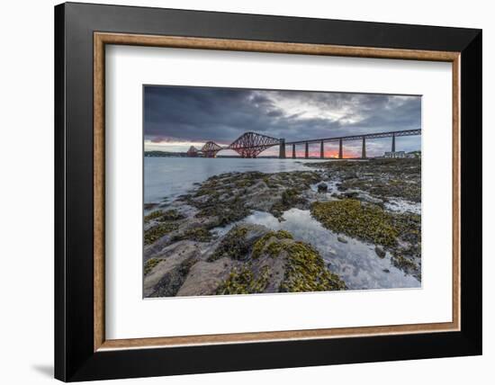 Dawn Breaks over the Forth Rail Bridge, UNESCO World Heritage Site, and the Firth of Forth-Andrew Sproule-Framed Photographic Print