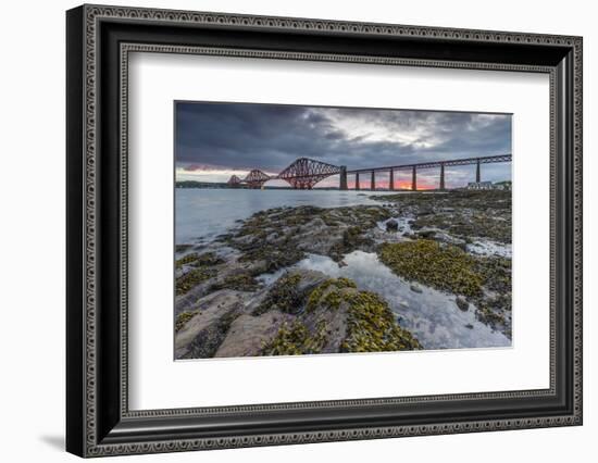 Dawn Breaks over the Forth Rail Bridge, UNESCO World Heritage Site, and the Firth of Forth-Andrew Sproule-Framed Photographic Print