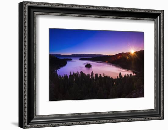 Dawn light over Emerald Bay on Lake Tahoe, Emerald Bay State Park, California, USA-Russ Bishop-Framed Photographic Print