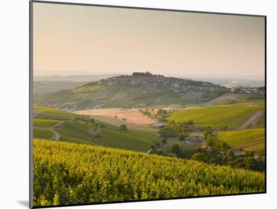 Dawn Light Starts to Fill the Skies Above the Village and Vineyards of Sanerre, Cher, Loire Valley,-Julian Elliott-Mounted Photographic Print