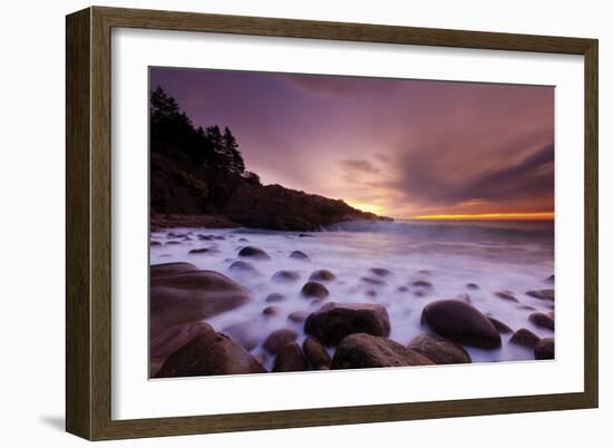 Dawn Monument Cove-Michael Hudson-Framed Art Print