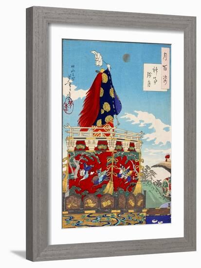Dawn Moon of the Shinto Rites - Festival on a Hill, One Hundred Aspects of the Moon-Yoshitoshi Tsukioka-Framed Giclee Print