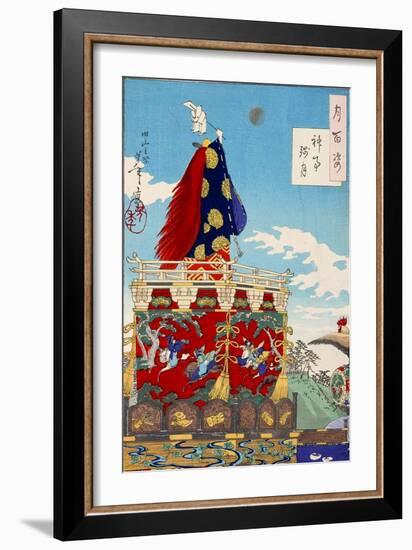 Dawn Moon of the Shinto Rites - Festival on a Hill, One Hundred Aspects of the Moon-Yoshitoshi Tsukioka-Framed Giclee Print