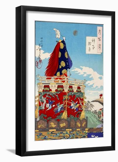 Dawn Moon of the Shinto Rites - Festival on a Hill, One Hundred Aspects of the Moon-Yoshitoshi Tsukioka-Framed Giclee Print